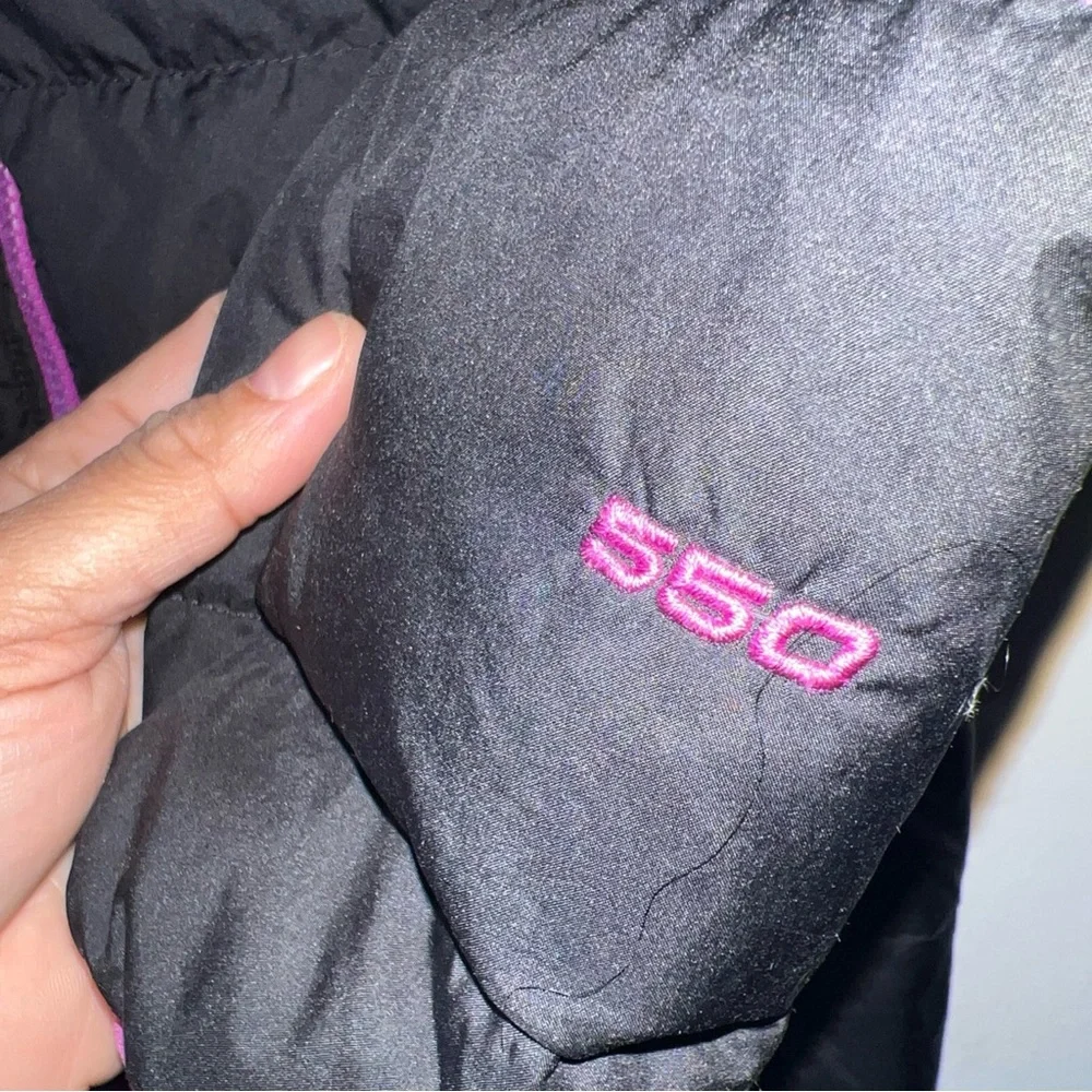The North Face Primaloft Stow Puffer Jacket Girl  XL TG Full Zip Black & Purpple - Picture 6 of 11